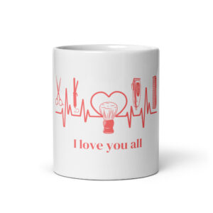The Barber White glossy mug