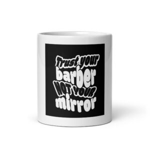 The Barber White glossy mug