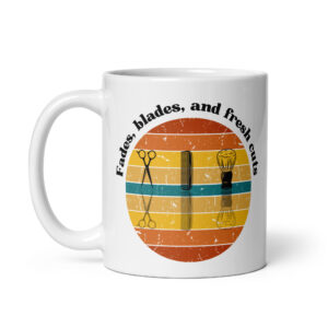 The Barber White glossy mug