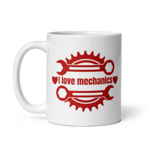 The Mechanic White glossy mug