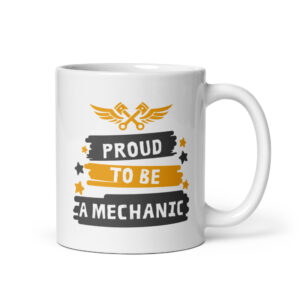 The Michanic White glossy mug